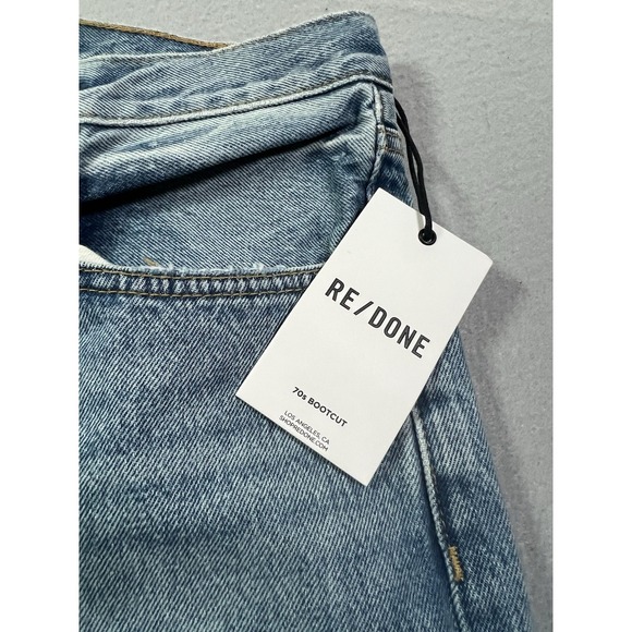 Re/Done Size 26 (32x26) The Shortie Jean Ankle Length Cargo Pocket Hacienda Blue - Picture 12 of 16